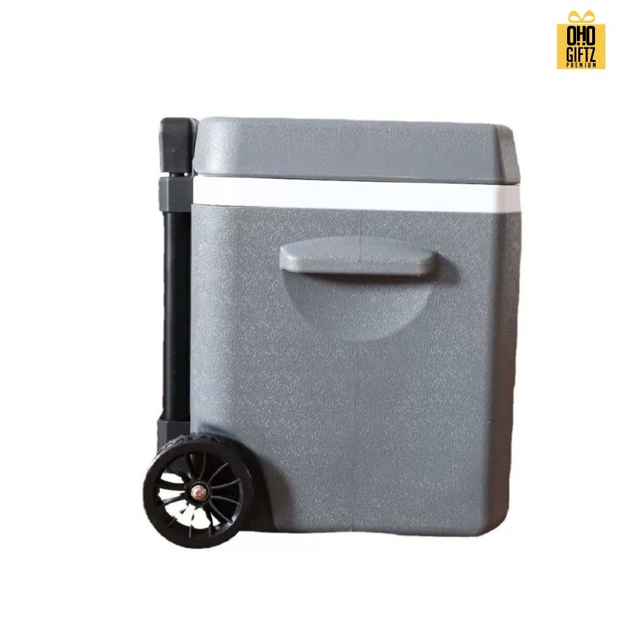 กระติกใส่น้ำแข็งมีล้อลาก สกรีนโลโก้  ทำเป็นของพรีเมี่ยมได้