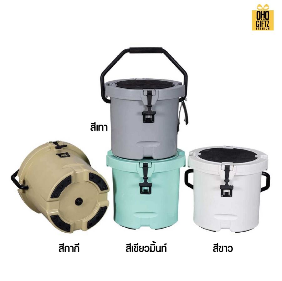 ถังน้ำแข็งพลาสติก มีล้อลาก สกรีนโลโก้  ทำเป็นของพรีเมี่ยมได้