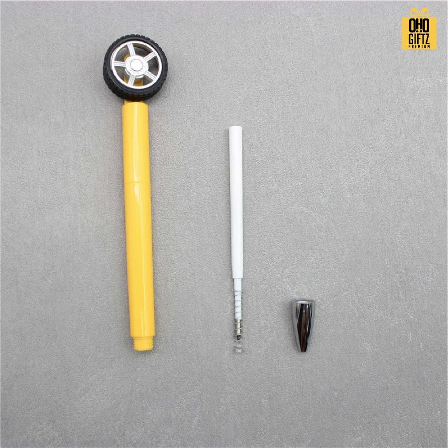 ปากกาล้อรถหมุน สกรีนชื่อ สกรีนโลโก้ ทำเป็นของพรีเมี่ยมได้