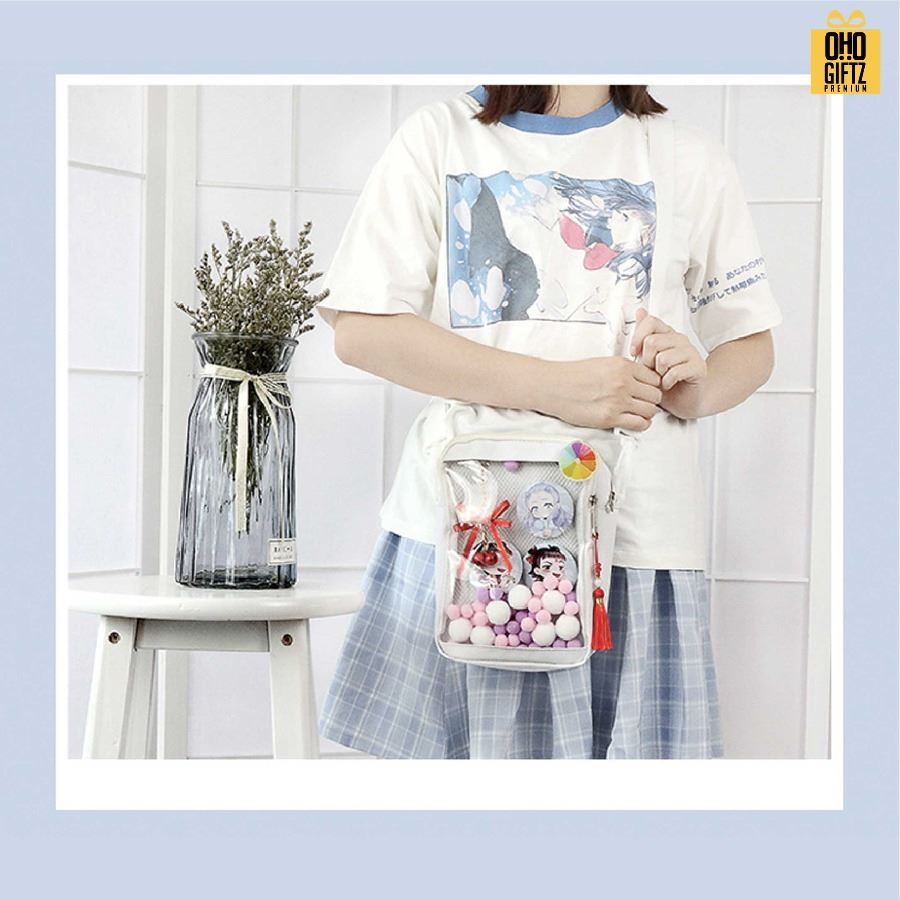 กระเป๋าสะพาย ด้านหน้า PVC สกรีนโลโก้ ทำเป็นของพรีเมี่ยมได้