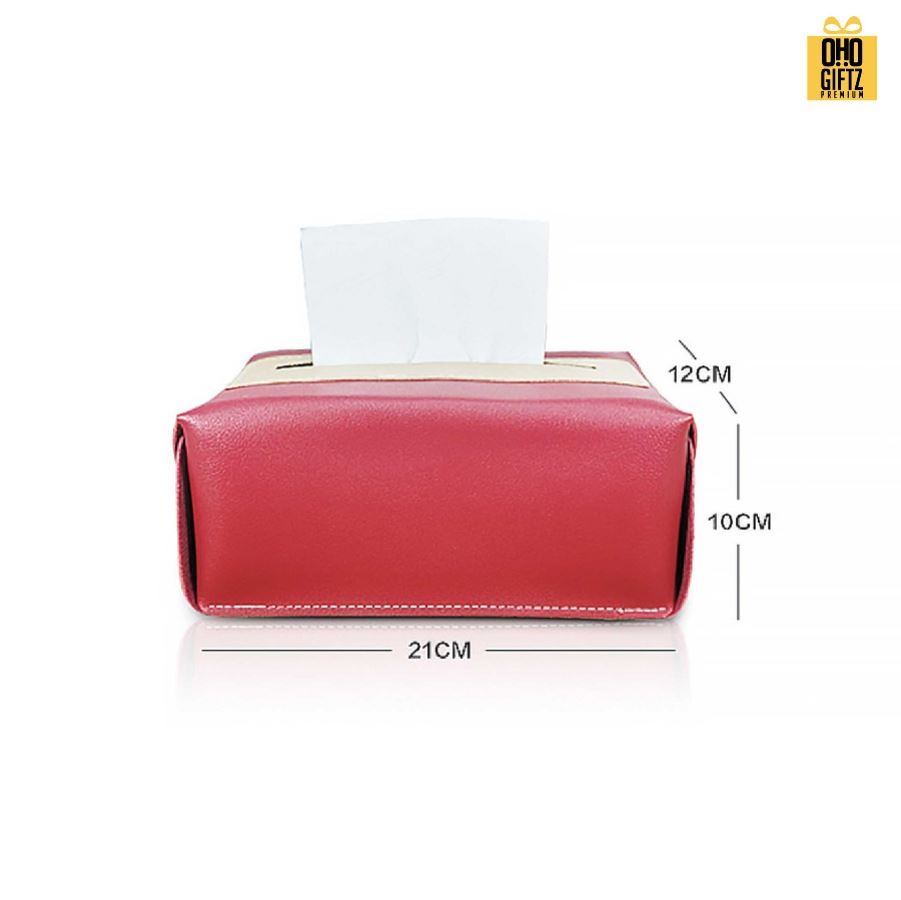 กล่องใส่กระดาษทิชชู่ หนัง PU สกรีนโลโก้ ทำเป็นของพรีเมี่ยมได้