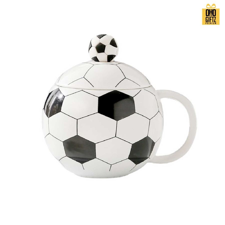 ชุดถ้วยน้ำเซรามิคฟุตบอล สกรีนชื่อ สกรีนโลโก้ ทำเป็นของพรีเมี่ยมได้