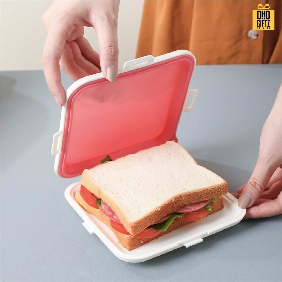 กล่องเก็บขนมปังแซนวิช สกรีนโลโก้ ทำเป็นของพรีเมี่ยมได้
