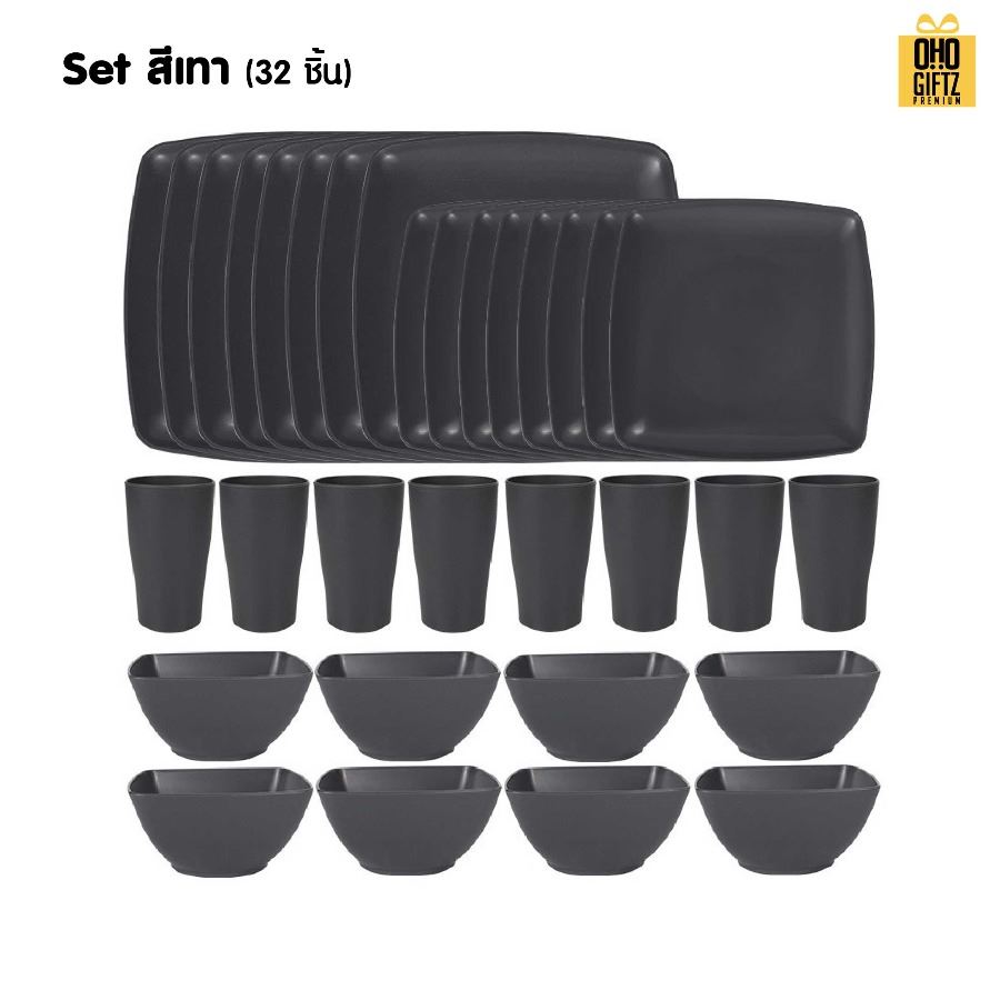 ชุดเซ็ทจาน ชาม ถ้วย ผลิตจากฟางข้าวสาลี สกรีนชื่อ สกรีนโลโก้ ทำเป็นของพรีเมี่ยมได้