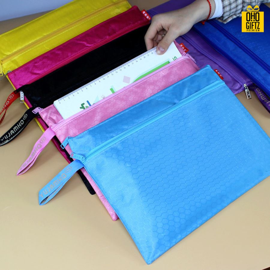 กระเป๋าใส่เครื่องเขียน A4 สกรีนโลโก้  ทำเป็นของพรีเมี่ยม