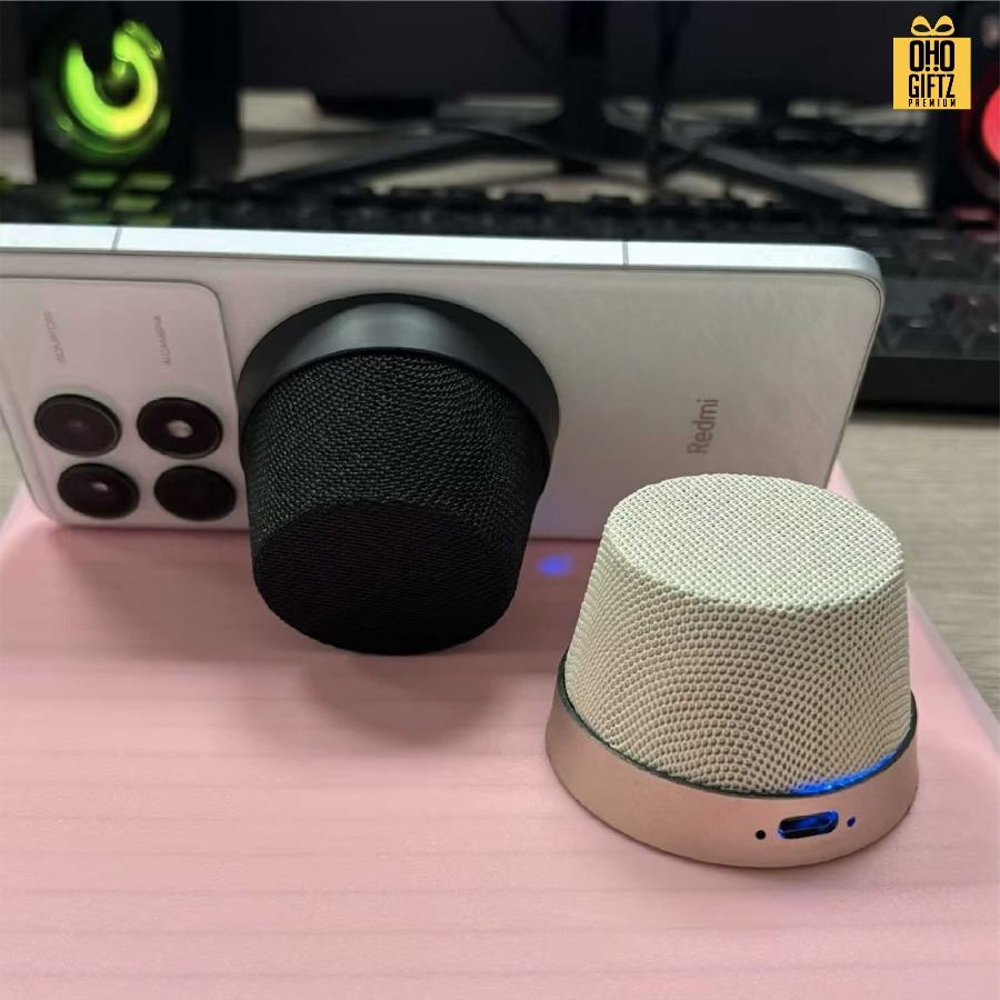 ที่วางโทรศัพท์ลำโพง Bluetooth สกรีนโลโก้ สกรีนชื่อร้านทำเป็นของพรีเมี่ยมได้ 