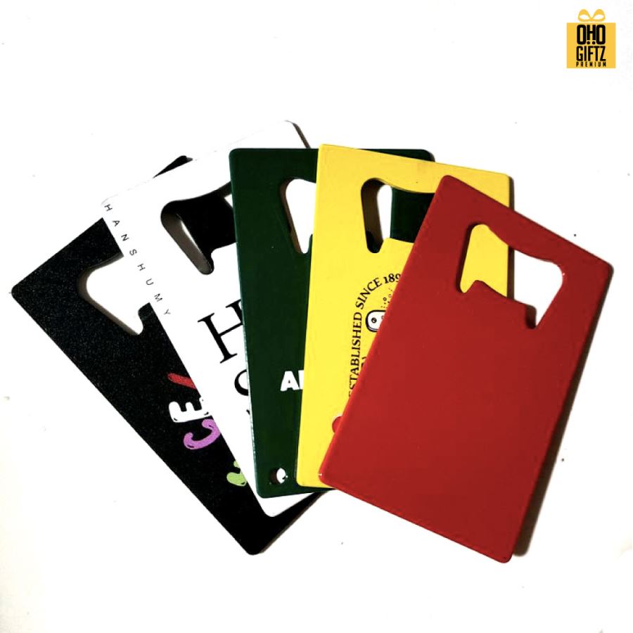 ที่เปิดขวดสแตนเลสแบบการ์ด สกรีนโลโก้  ทำเป็นของพรีเมี่ยมได้