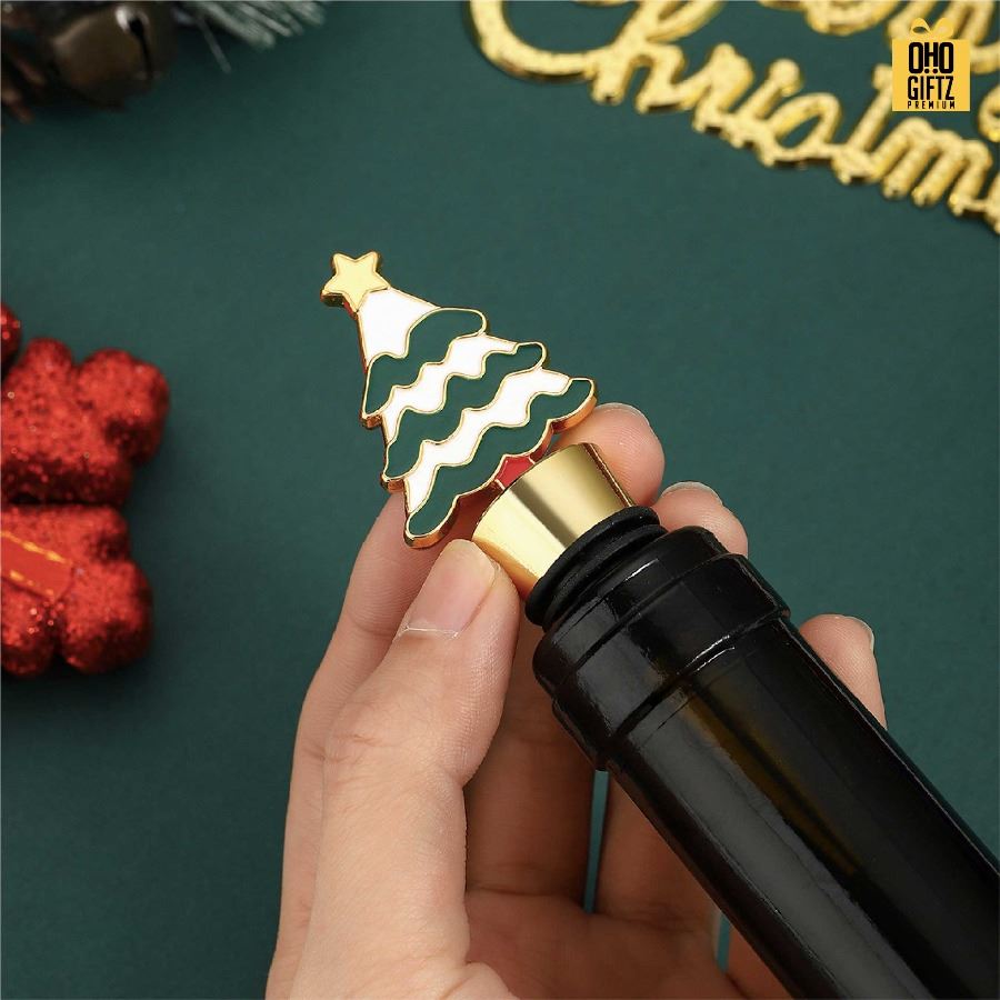 จุกปิดขวดไวน์คริสต์มาส สกรีนโลโก้ ทำเป็นของพรีเมี่ยมได้