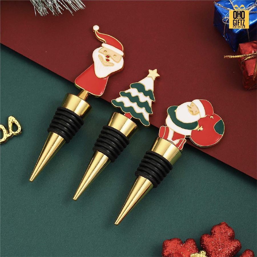 จุกปิดขวดไวน์คริสต์มาส สกรีนโลโก้ ทำเป็นของพรีเมี่ยมได้