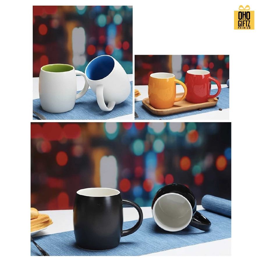 แก้วเซรามิคทรงถังไวน์ สกรีนชื่อ สกรีนโลโก้ ทำเป็นของพรีเมี่ยมได้