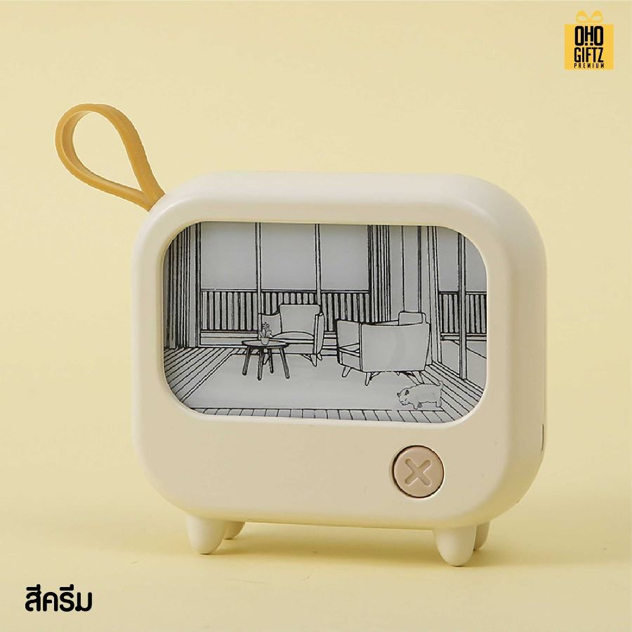 โคมไฟตั้งโต๊ะทรงทีวี มีวิว สกรีนโลโก้ ทำเป็นของพรีเมี่ยม ของที่ระลึกได้